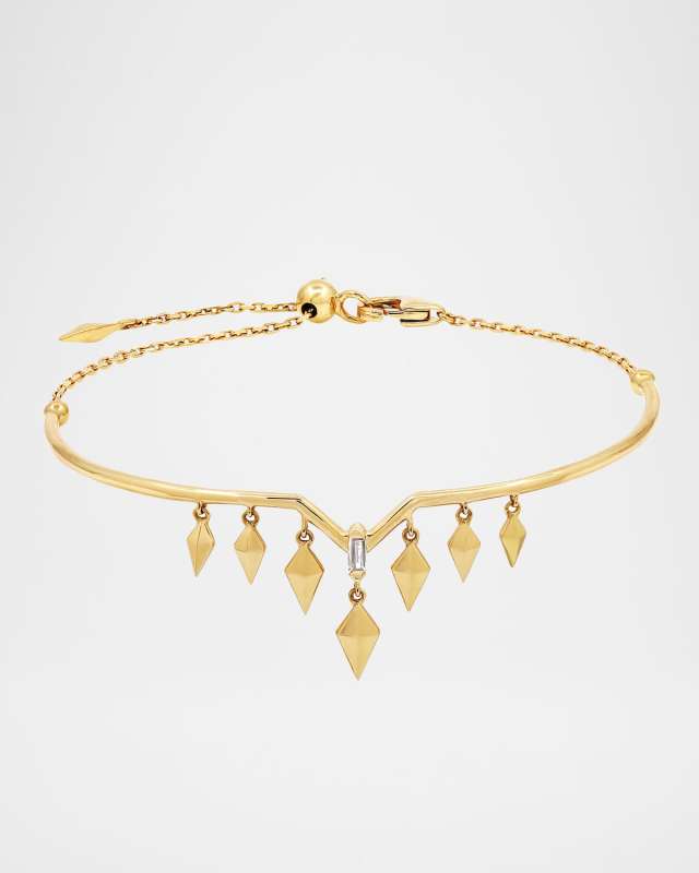 Merta'Shah 18K Yellow Gold Adjustable Bangle with Diamond